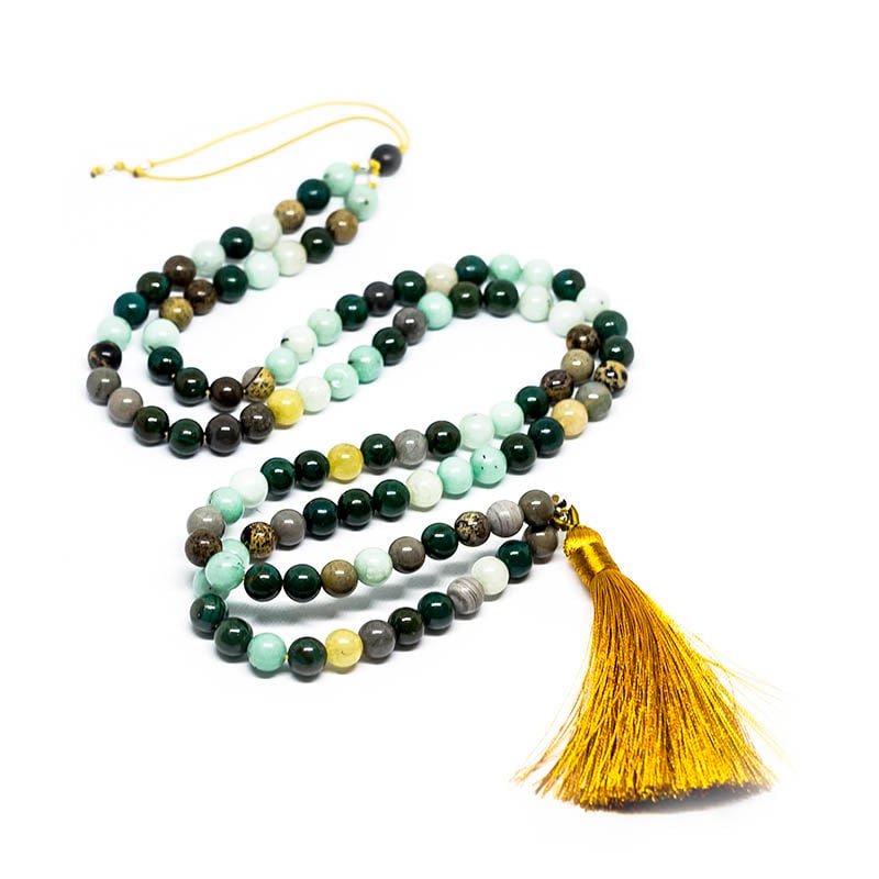 Mala Tibetan 108 Balls Agatas 8 Mm Finished in Silver Ball Etsy  