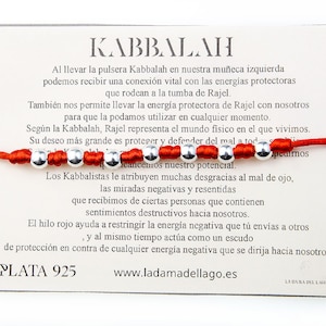 Red kabbalah bracelet and seven 5mm balls in sterling silver