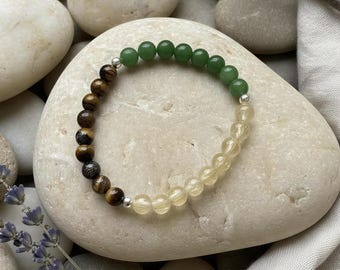 Good luck bracelet, manifestation amulet, positive energy, elastic, natural energy stones, attract, numerology