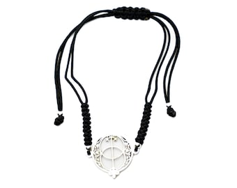 Vesica piscis verstellbares Armband, 925er Sterlingsilber, verstellbar