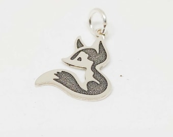 Fox silhouette pendant inspired by the book The Little Prince in Sterling Silver