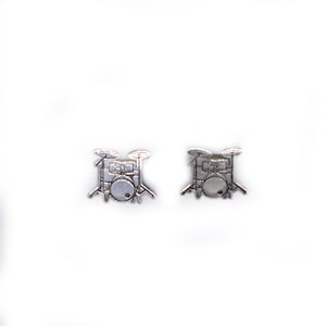 Sterling silver drum musical instrument earrings, musicians gift, music jewelry, personalized gift, musical gift