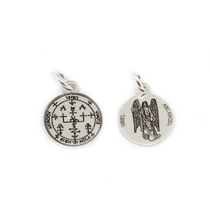 Ciondolo con sigillo dell'Arcangelo Uriel in argento sterling da 12 mm
