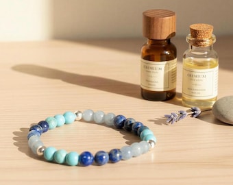 Yemanya elastic bracelet with minerals, witch, ritual, ocean energy, opens possibilities, esoteric gift, blockages, spiritual