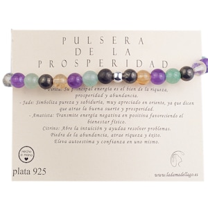 Bracelet to attract prosperity and money, 6 mm pyrite, citrine and jade minerals, elastic, finished in sterling silver, gift