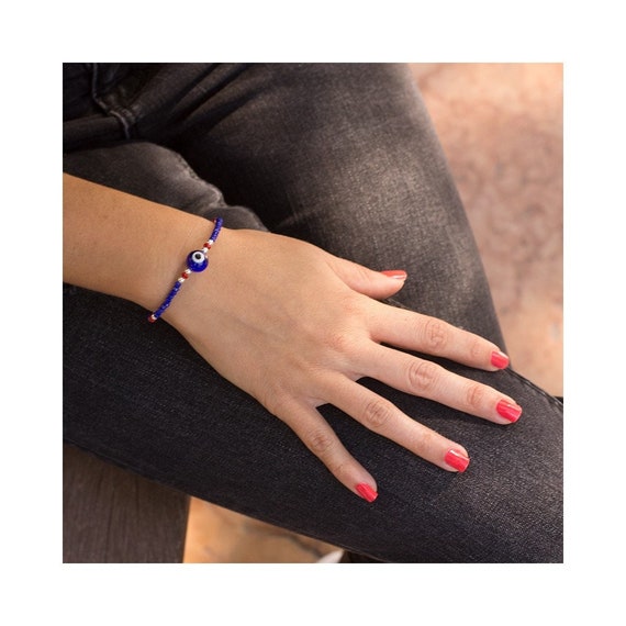 Pulsera ojo turco cristal de swarovski azul y plata de ley 925 Etsy Espana