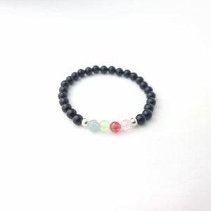 ho'oponopono onyx and sterling silver bracelet