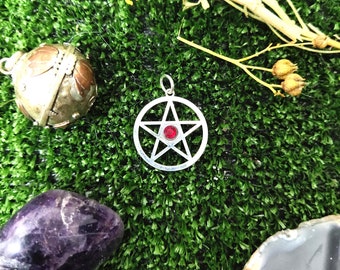 20 mm großer Pentagramm-Anhänger aus Sterlingsilber. Wicca-Schmuck, Hexenschmuck, spirituelles Geschenk, Schutz