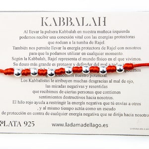 Red kabbalah bracelet and seven 3mm balls in sterling silver