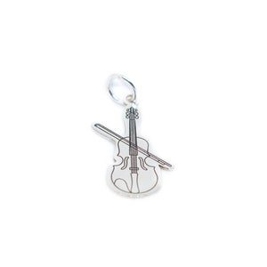 Geigen-Musikinstrument-Anhänger aus Sterlingsilber, Geschenk für Geiger und Musiker, Geige aus 925er Sterlingsilber, Musikanhänger-Sammlung