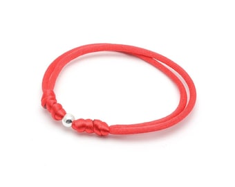 Babyarmband aus roter Seide mit Kugel aus 925er Sterlingsilber, Babyschutz, Amulett, roter Seidenfaden, böser Blick, gute Energie