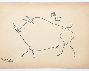 Pablo Picasso Zeichnung auf Papier mit Echtheitszertifikat