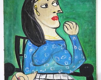 PABLO PICASSO 8.3.41 Oil Painting on Canvas dated 8.3.41