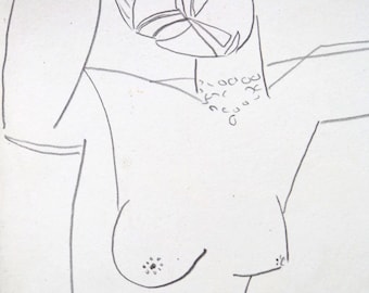 Amedeo Modigliani NUDE FRAU auf Papier mit Echtheitszertifikat