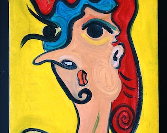 Tschin original Artist Vintage Ölgemälde auf Leinwand