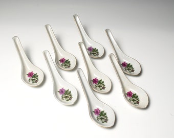 Antique Ceramic Spoon Set x 8pcs