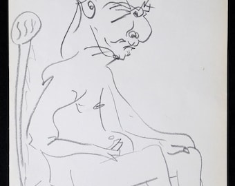 Pablo Picasso Drawing on Paper with COA