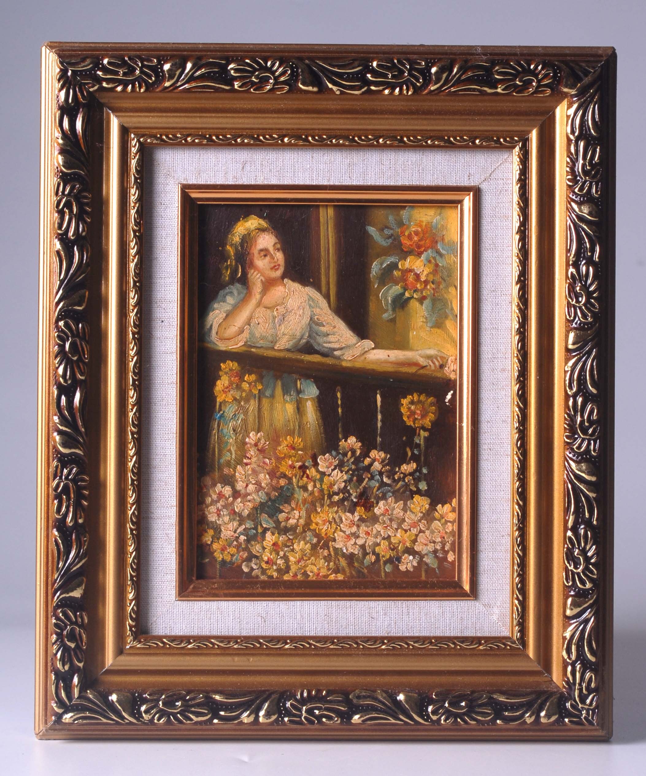 Vintage Oil Painting on Board + Gold Frame - Etsy