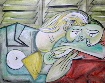 Pablo Picasso (1881–1973) Silent Sorrow Oil Painting on Canvas