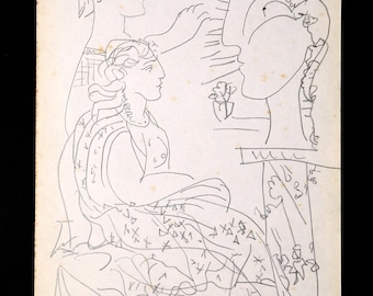 Picasso Drawing on Paper + COA