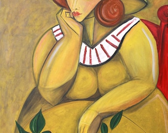 The Quiet Muse by TSChin oil painting on canvas dated 8.5.26