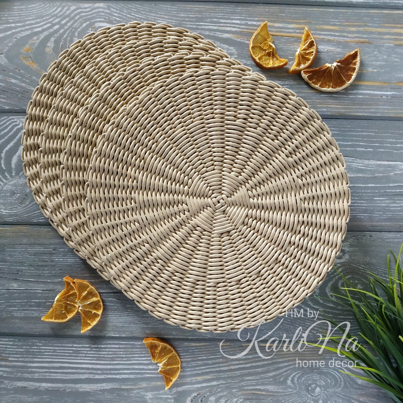 Placemats for kitchen Plates Charger Wicker Plates Plates Etsy