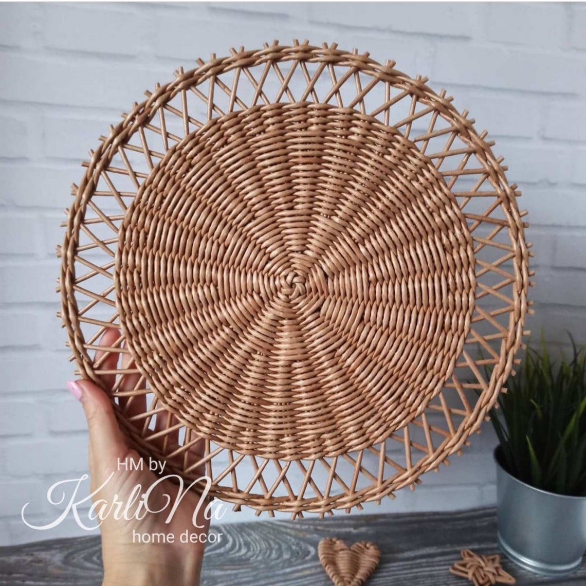 Set of 48 Wicker Plates Charger Wicker Woven Plates Plates Etsy