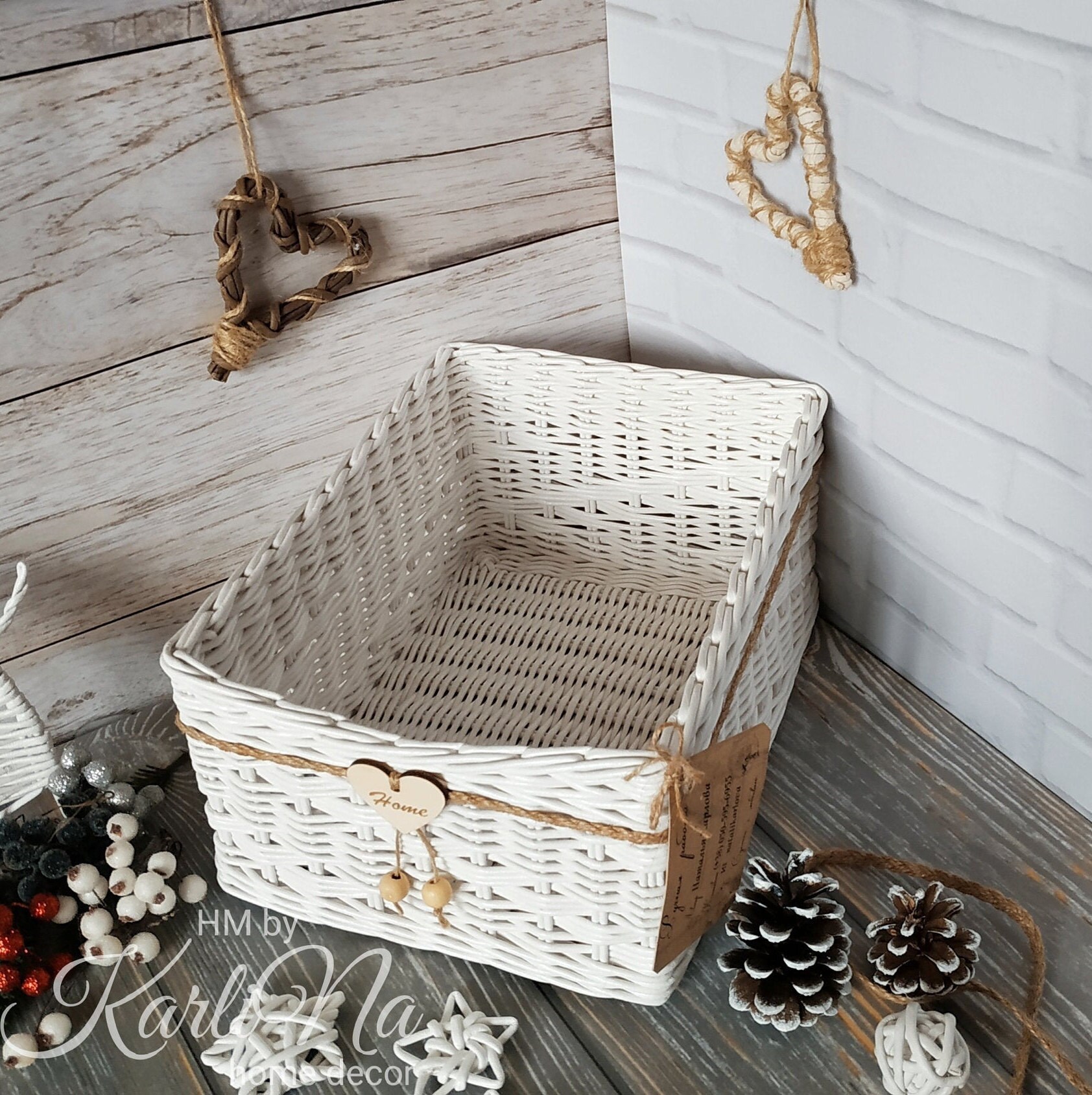 Weißer Korb Badezimmer Behälter Aufbewahrung Gewebter Korb | Etsy