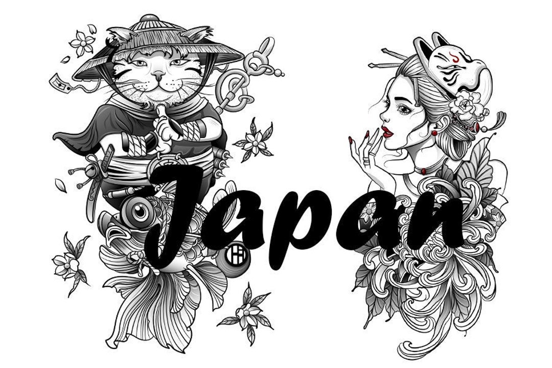 Japanese Coloring Pages Downloadable Tokyo Coloring Book - Etsy