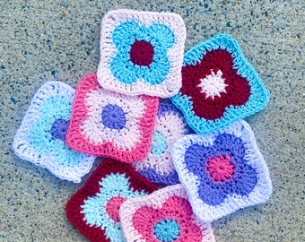 Flower Granny square crochet pattern for beginners, easy crochet pattern for spring
