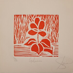 LINOPRINT - CYCLAMEN FLOWER