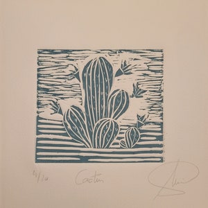 LINOPRINT - CACTUS FLOWERS