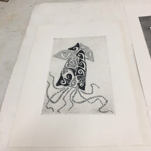 GRAVAT- CALAMAR - Engraving - Engraving - ANIMALPROJECT