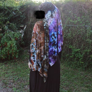 Tie Dye Scarf, Ice Dyed, Hand Dyed Hijab, Scarves for Love