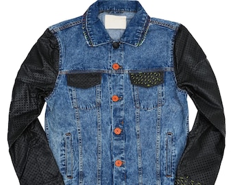 Handmade Blue Jean Denim Jacket | Inspired Cosplay Casual Blue Jacket in Men and Women Sizes