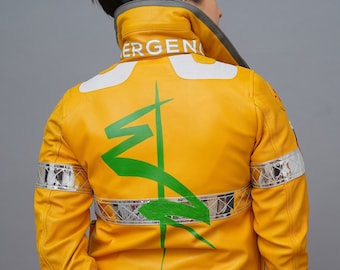 David Yellow Inspired Leather Jacket | Cosplay Costume Leather Jacket Punk Costume