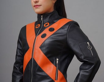 Handmade Women Inspired Black Jacket | Cosplay Costume Black Leather Jacket