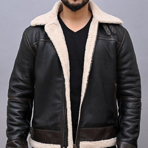 Handmade Inspired  Leon Kennedy Bomber Jacket | RE 4 Kennedy Cosplay Shearling Leather Jacket