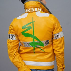 David Martinez Inspired Yellow Leather Cosplay Costume Leather Jacket Punk Costume