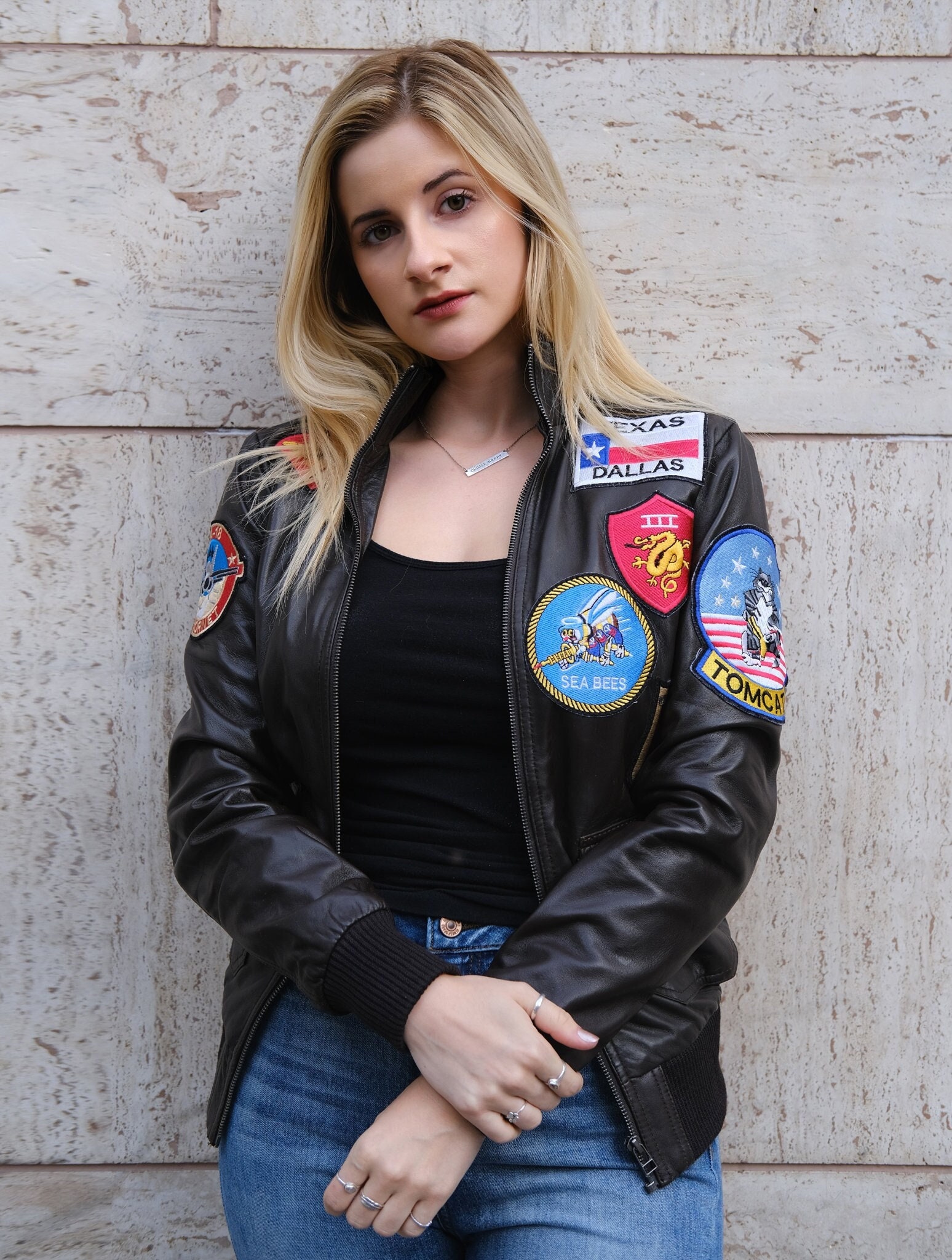 Womens Top Gun Maverick Bomber Leather Jacket Top Cruise Top - Etsy