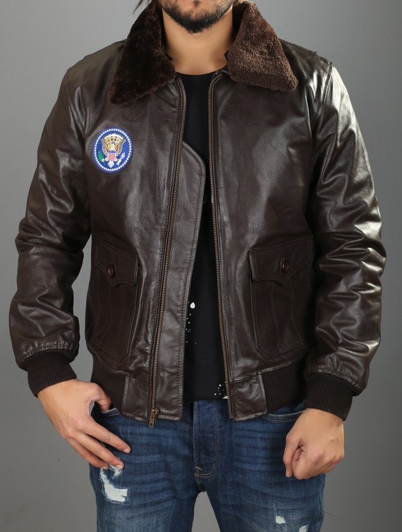 Air Force One Inspired John F. Kennedy Bomber Leather Jacket U.S