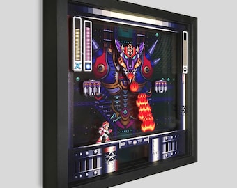 Mega Man X vs Sigma Shadowbox Art