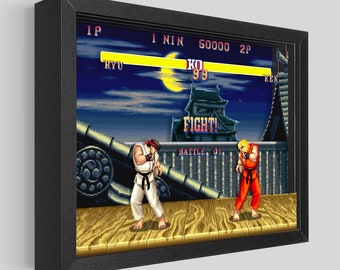 Street Fighter Shadowbox Art - Ryu vs. Ken