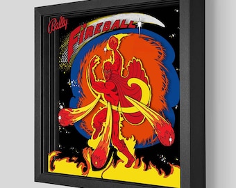Fireball Flipperkast Shadowbox Art