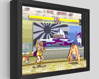 Street Fighter Shadowbox Art - E. Honda vs Dhalsim