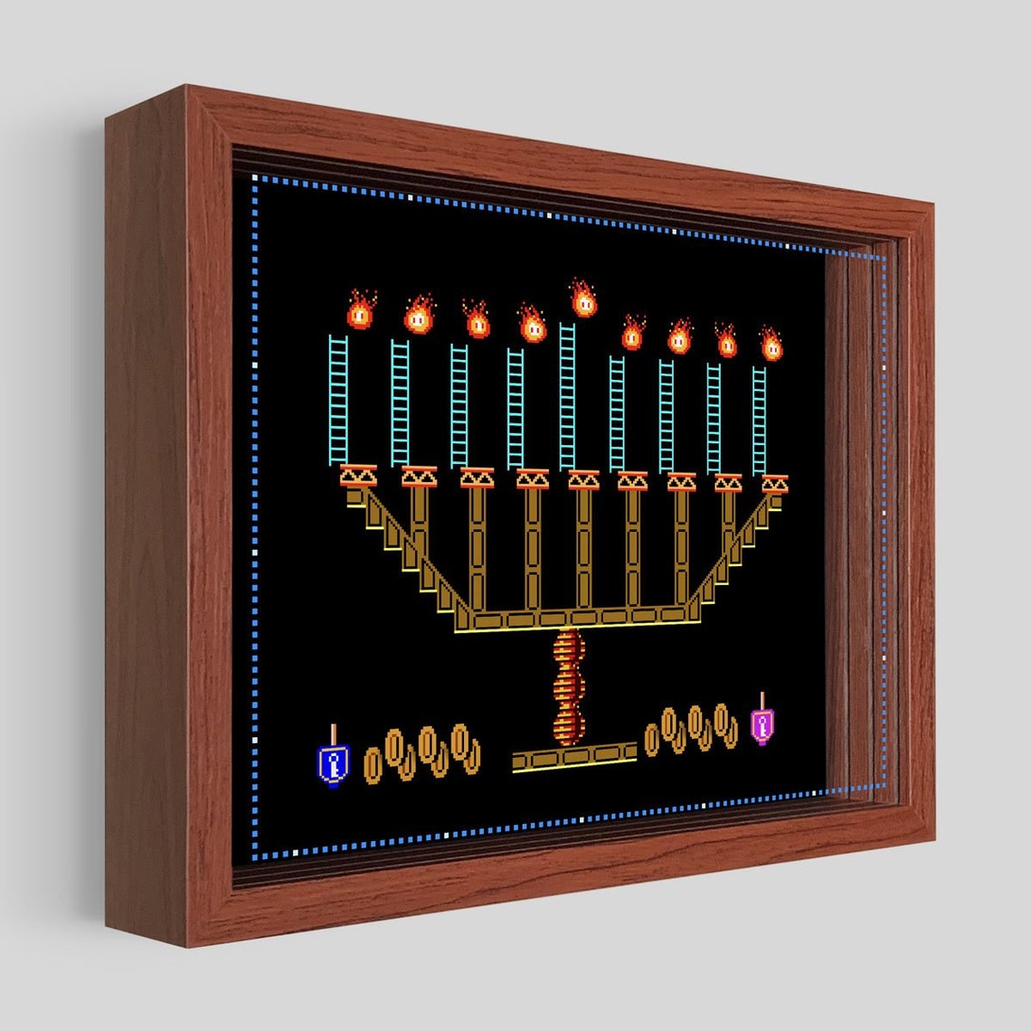8-bit Menorah Shadowbox Art - Etsy