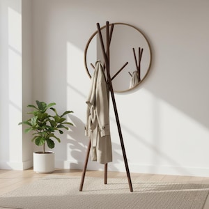 Perchero de madera galardonado con el premio Red Dot – Soporte moderno para ropa imagen 2
