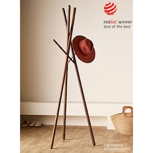 Wooden Coat Rack Stand, Coat Hanger, Garment Rack, Clothes Stand, Dress Stand, Entryway Coat Rack, New Home Gift, RedDot Design Award Winner