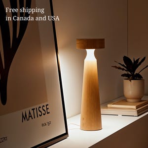 Wooden LED Table Lamp, Reading Lamp, Decorated Desk Lamp, Nightstand Lamp, Bedside Tablelamp, Wood Desklamp, Cute Desklamp, Desk Lamps Arts