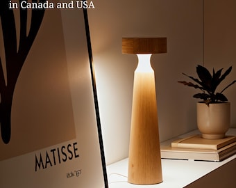 Solid Beech Wood LED Table Lamp, desk lamp, Small Bedside Lamp, Table Lamp Desk Lamp, handmade table lamp, Decorative Lamp
